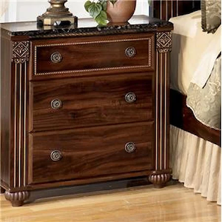 Traditional Night Stand with 3 Drawers